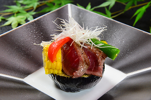 牛フィレ肉米茄子田楽